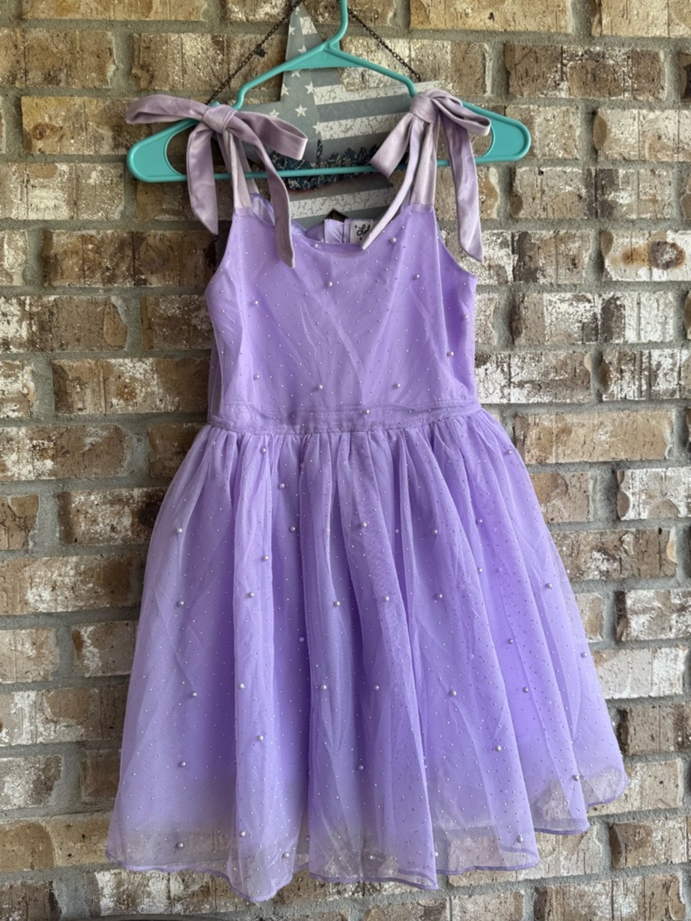 Lola + The Boys Lavender Crystal Pearl tulle dress Size 10 girls Birthday party